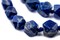 TheBeadChest Cornerless Cube Lapis Lazuli Beads 9-14mm Afghanistan Blue Faceted Gemstone Large Hole 18 Inch Strand